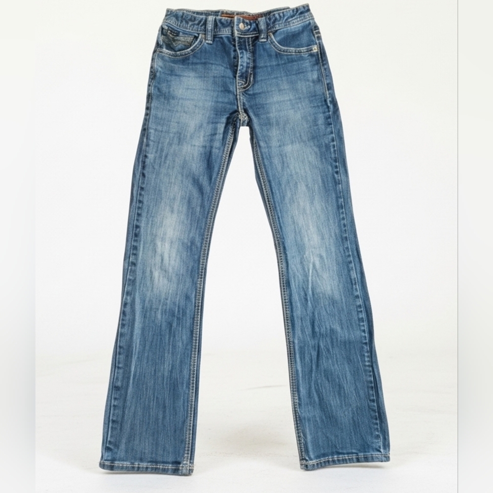 Rock & Roll Cowgirl Boot Cut Western Denim Blue Jeans. Women's 16R